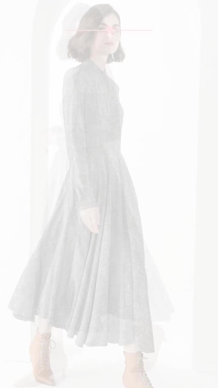 ワンピース GLANSHIRT GREY LINEN DRESS Linen Dress, Grey Linen Maxi Dress, Women's Casual Linen