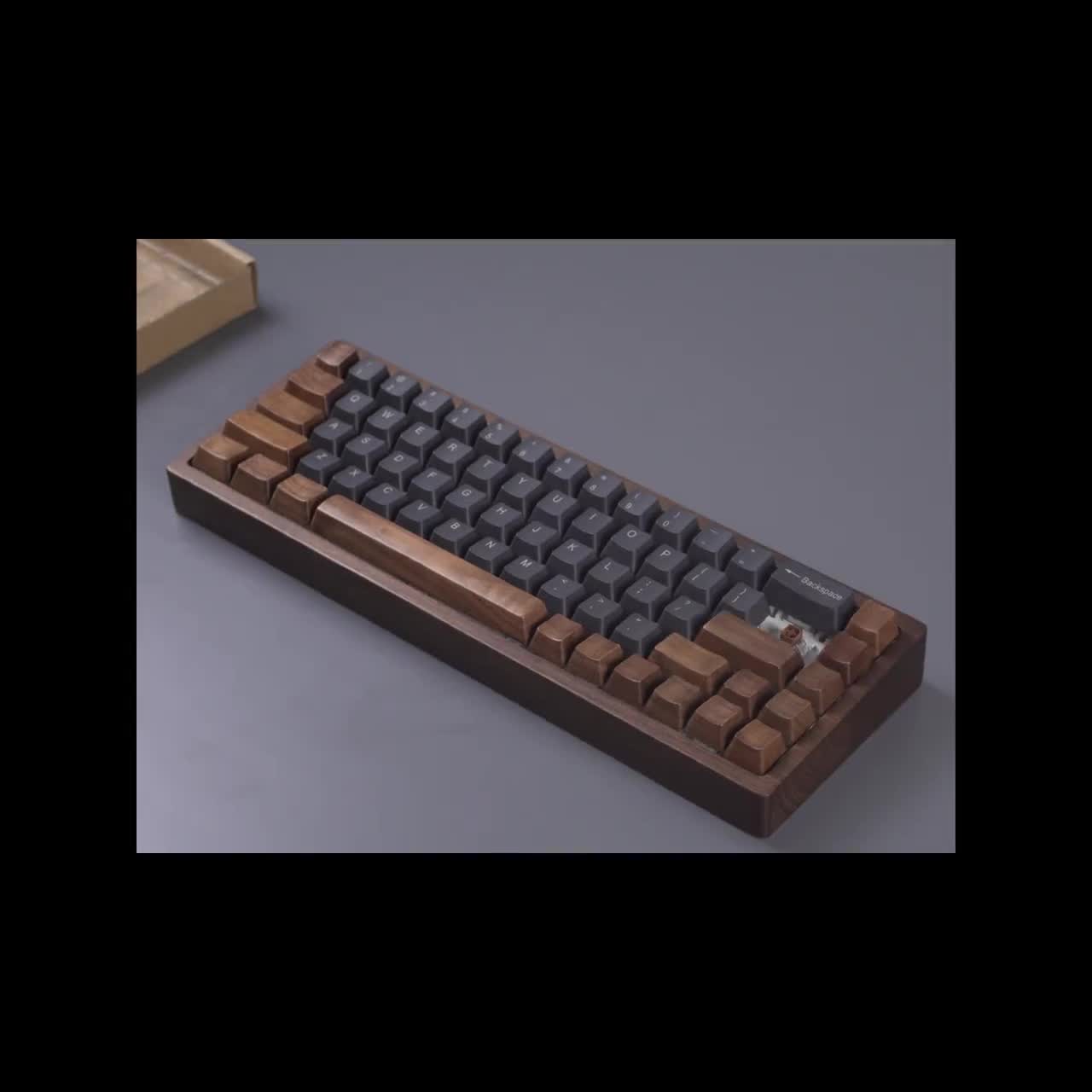 Wood Keyboard Case GH60/GK61X/GK68/ANNE PRO 2｜60/65% keyboard case,  compatible Pok3r, Faceu60, Wooting 60HE, etc, custom mechanical keyboard