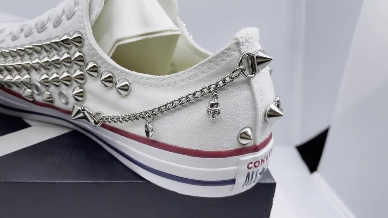Genuine CONVERSE All-star Low-top Studed Chain&skull